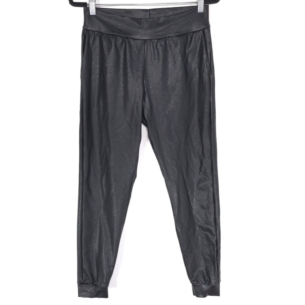 COMMANDO Women's Jogger‎ Faux Leather Black MEDIUM Pull On USA MADE